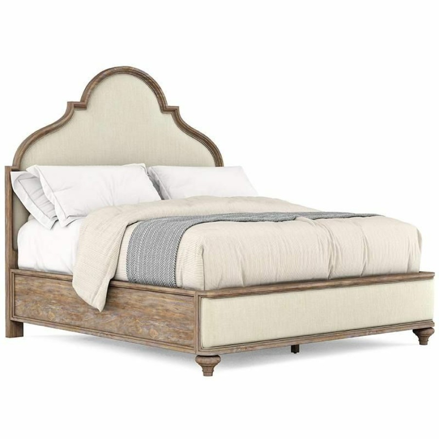 Queen Beds | * Art Furniture Architrave Queen Upholstered Panel Bed In Rustic Almond