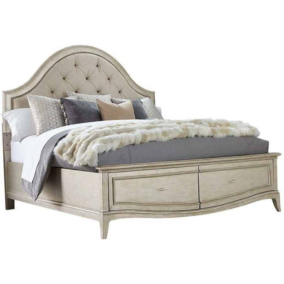 King Beds | * Art Furniture Starlite King Upholstered Panel Bed With Storage In Silver