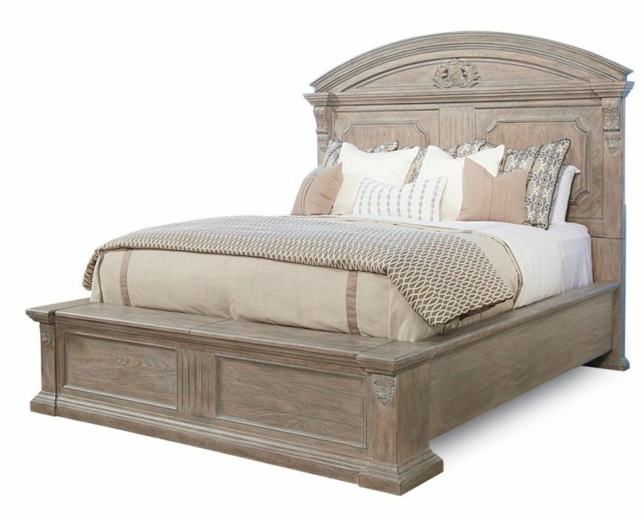 King Beds | * Art Furniture Arch Salvage King Chambers Panel Bed In Light Brown