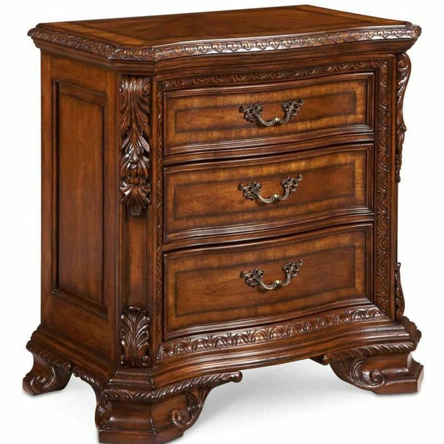 Nightstands | * Art Furniture Old World Wood Top Bedside Chest In Cherry