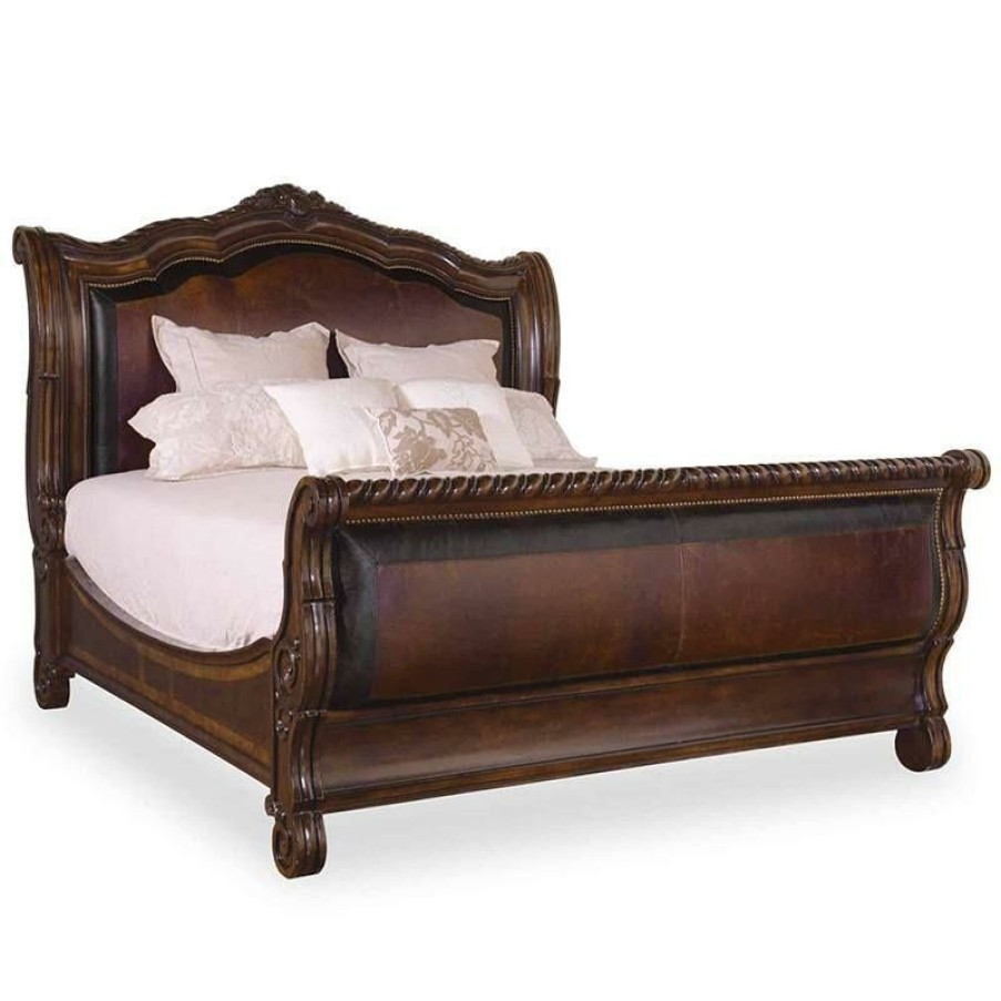 King Beds | * Art Furniture Valencia California King Upholstered Sleigh Bed In Dark Oak