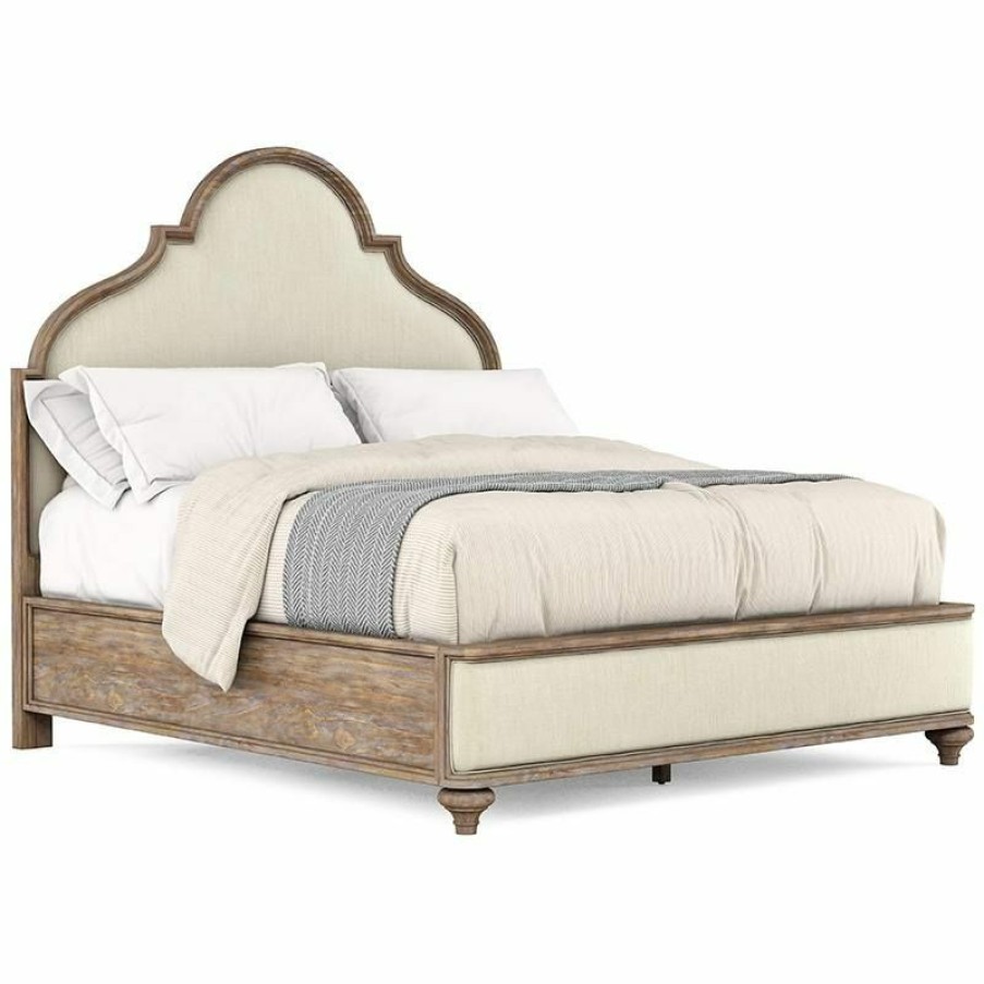 King Beds | * Art Furniture Architrave California King Upholstered Panel Bed In Rustic Almond