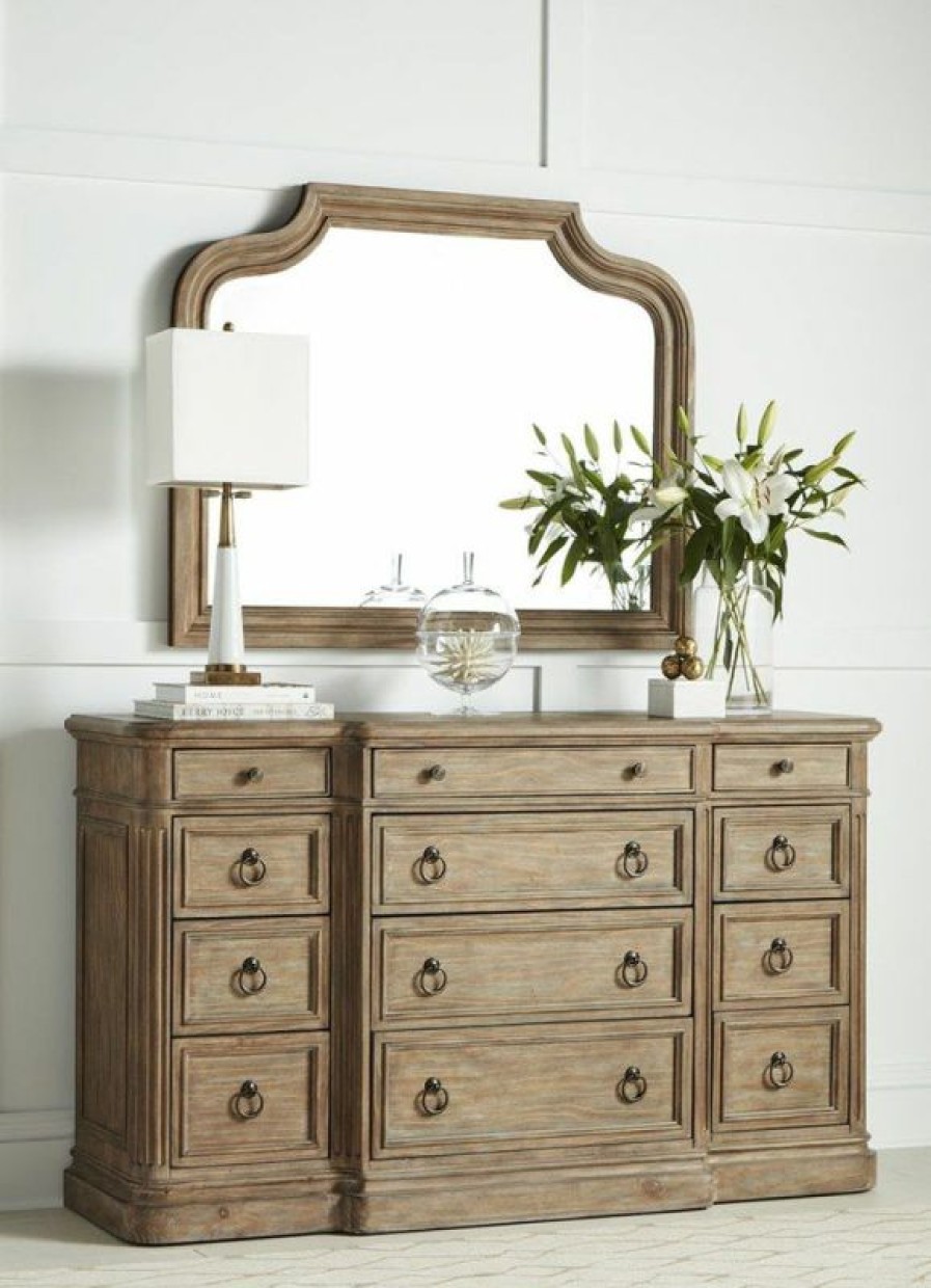 Mirrors | * Art Furniture Architrave Mirror In Rustic Almond