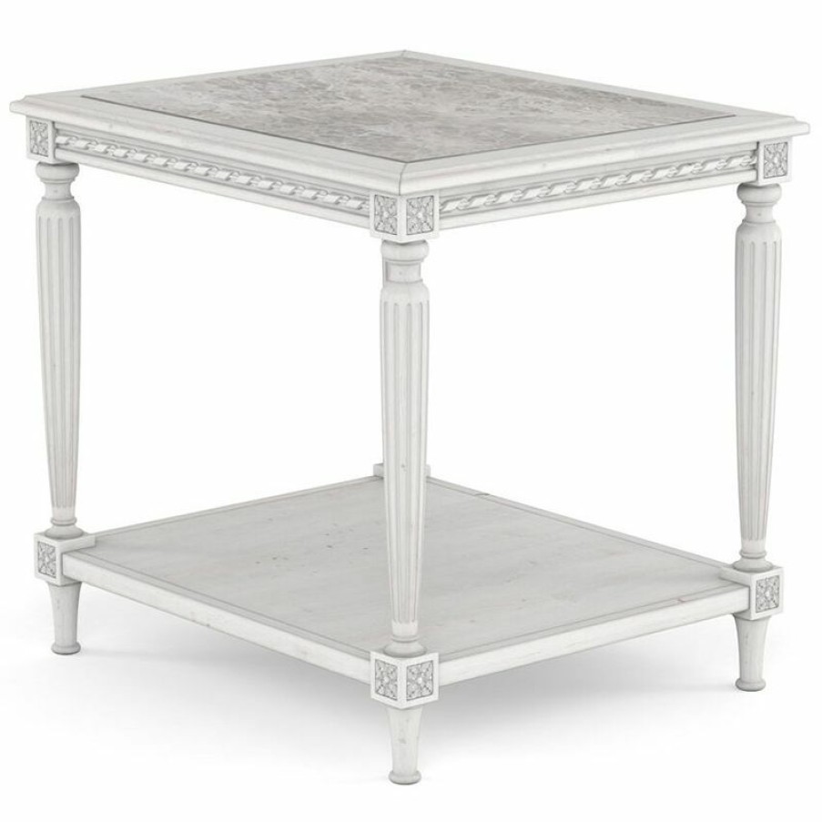 End Tables | * Art Furniture Somerton End Table With Stone Top In Antique White