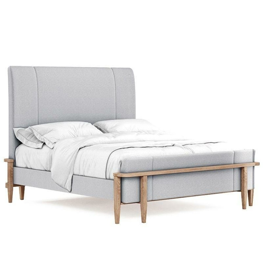 King Beds | * Art Furniture Post King Upholstered Panel Bed In Greyed Brown