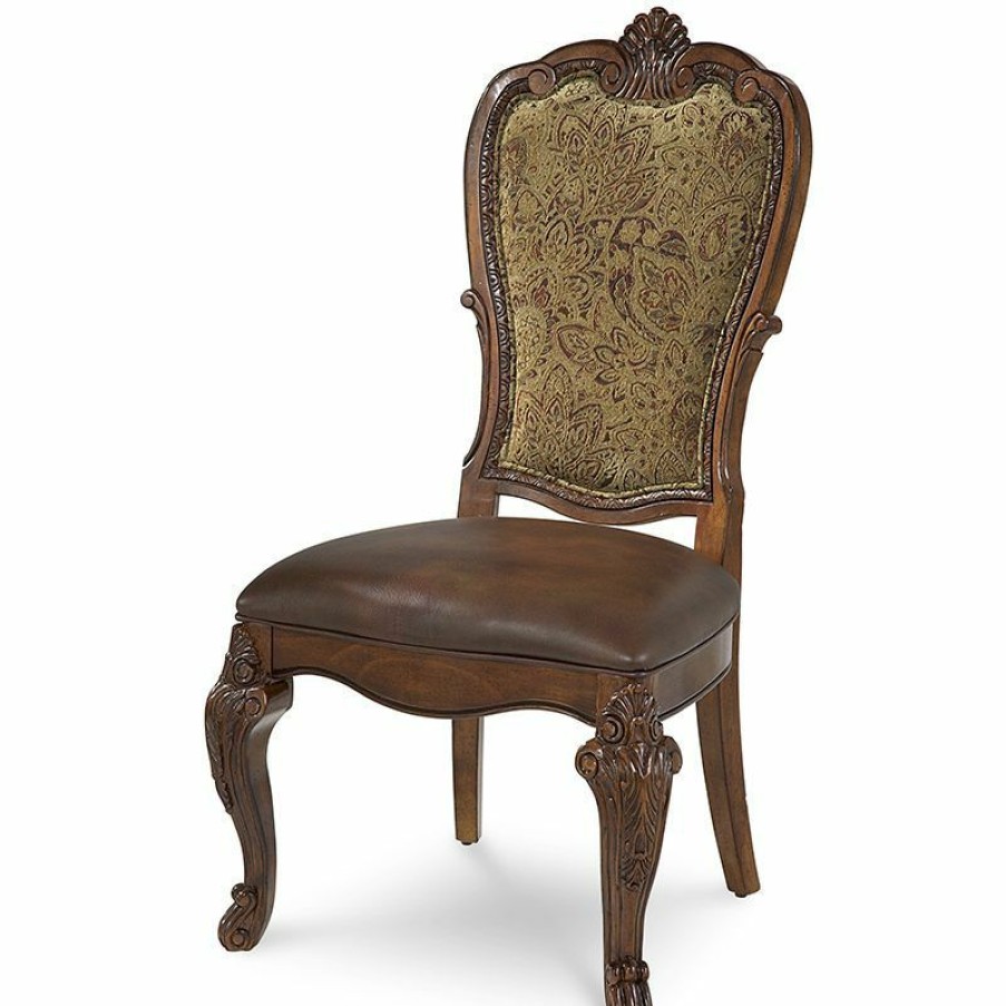 Dining Chairs | * Art Furniture Old World Upholstered Back Side Chair In Cherry