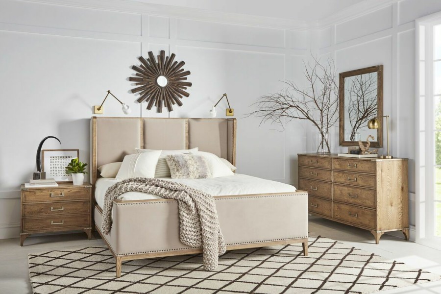 Queen Beds | * Art Furniture Passage Queen Upholstered Panel Bed In Light Oak