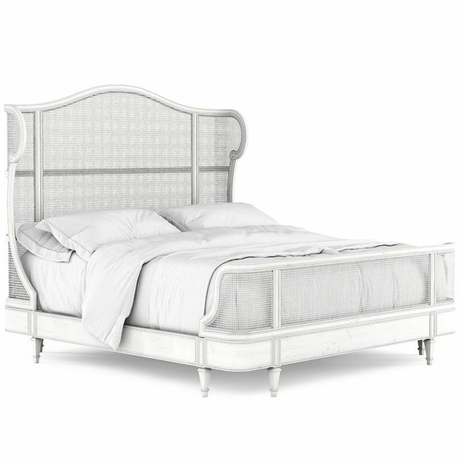 King Beds | * Art Furniture Somerton King Cane Shelter Bed In Antique White