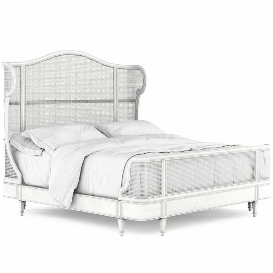 Queen Beds | * Art Furniture Somerton Queen Cane Shelter Bed In Antique White