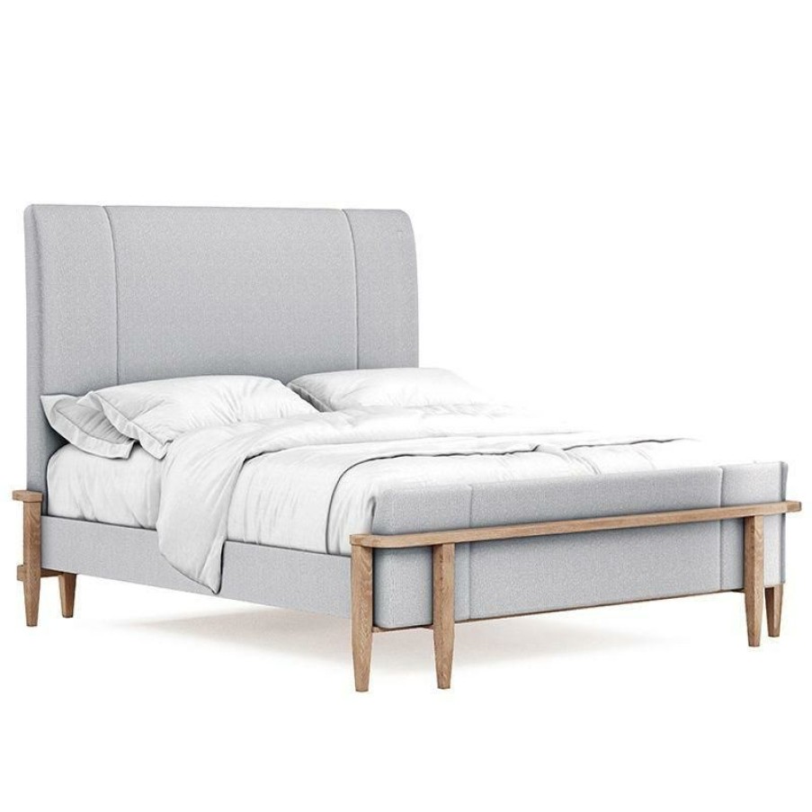 Queen Beds | * Art Furniture Post Queen Upholstered Panel Bed In Greyed Brown